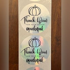 NEW! 100 SILVER HOLOGRAPHIC CUSTOM STICKERS with your Closet name- Pumpkin